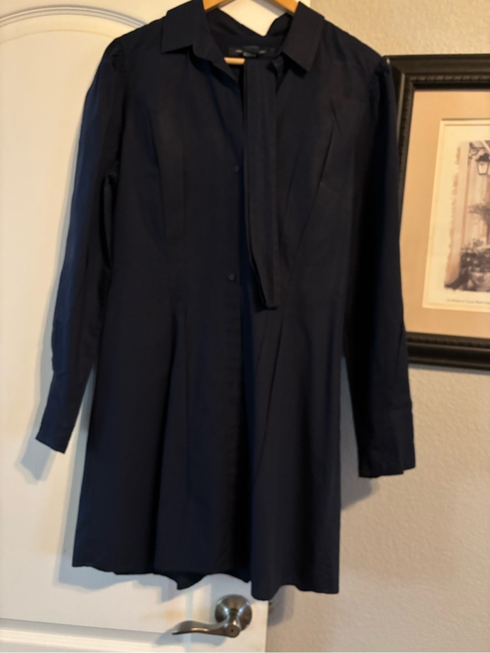 French Connection Navy Long-Sleeve Shirt Dress